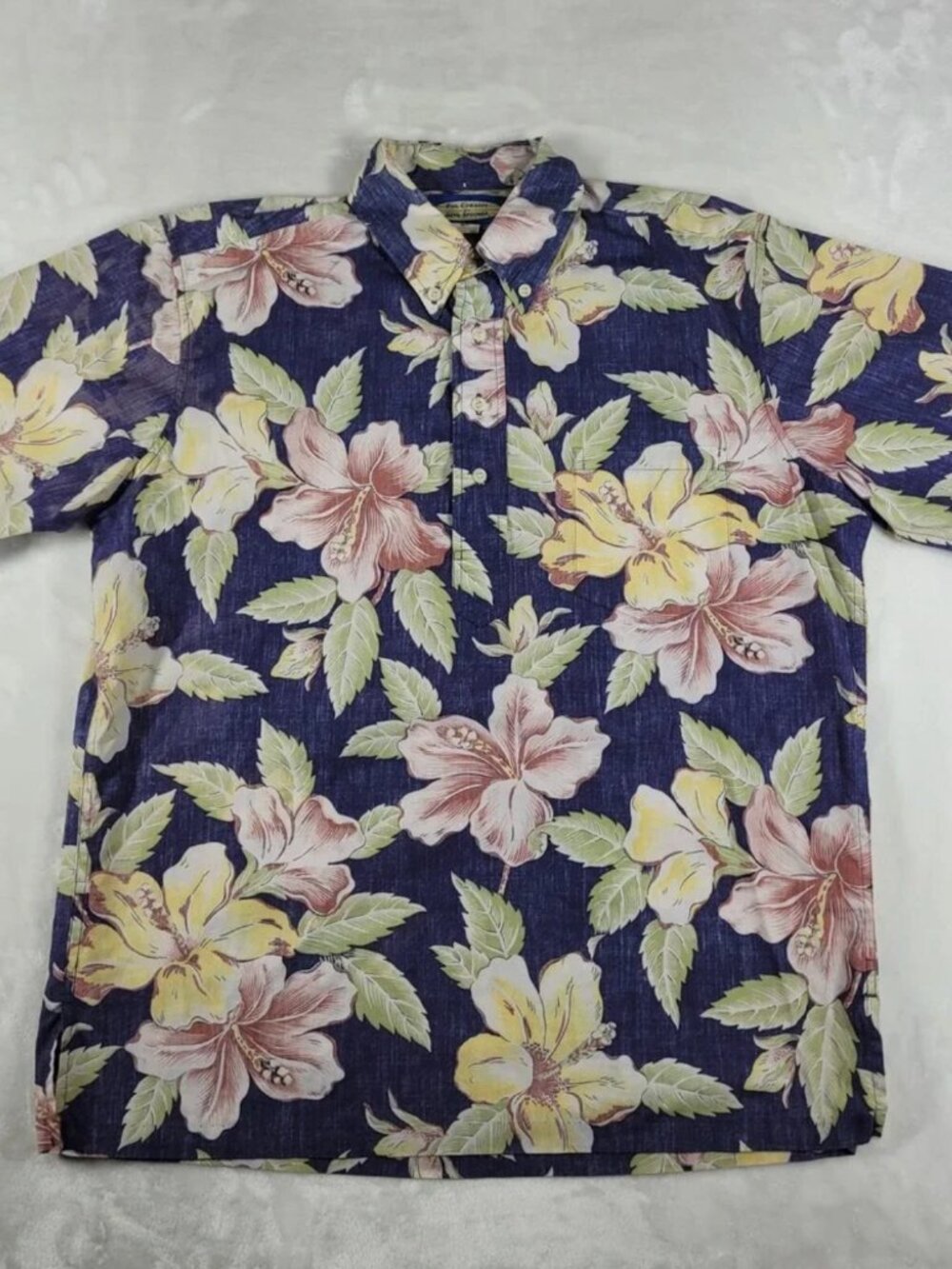 Reyn Spooner Mens Phil‎ Edwards Button Down Shirt Medium Blue Floral Hawaiian